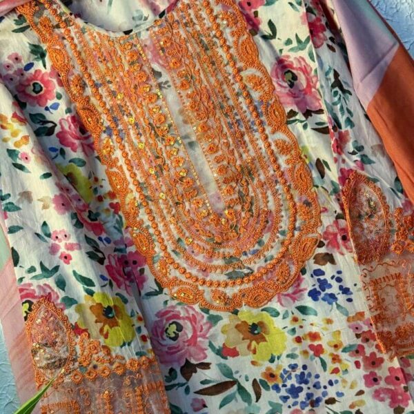 Pakistani Afroze inspired Stitched 3 piece Set - Image 2