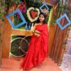 হাল্ফ সিল্ক অরিজিনাল মনিকা তাঁতের জামদানী শাড়ি (১২ হাত)