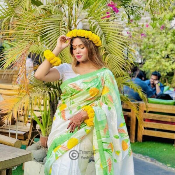 হেন্ড প্রিন্ট শাড়ী