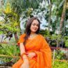 হাফ সিল্ক এক রঙা ভাইরাল চুমকি শাড়ি (গায়ে হলুদের জন্য)
