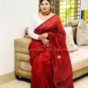 হাফ সিল্ক এক রঙা ভাইরাল চুমকি শাড়ি (গায়ে হলুদের জন্য)