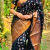সিল্ক মিনাকারী প্রিমিয়াম কাতান শাড়ি (ফুল বডি কপার ডিজাইন) - Image 3