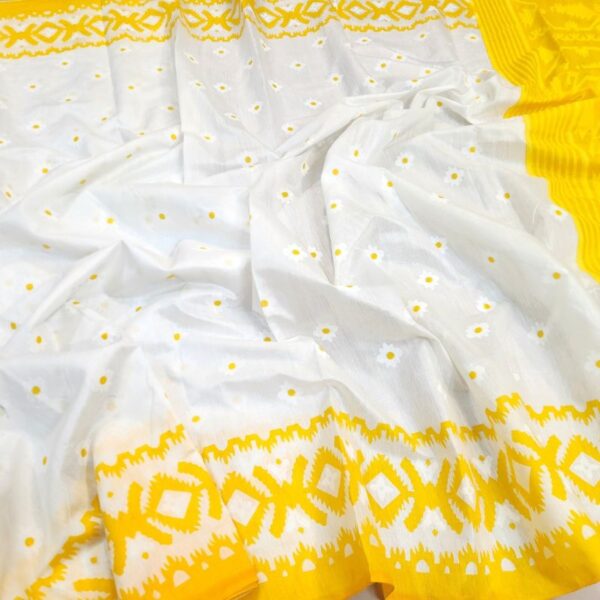 হাফসিল্ক বল্ক প্রিন্ট শাড়ী - Image 2