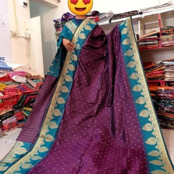 ইন্ডিয়ান পিওর খাদ্দি কাতান শাড়ি - Image 2