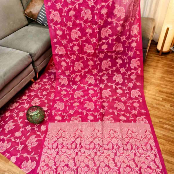 ফাইনার কটন সুতার ১০০% সুতি তন্তুজ শাড়ি - Image 9