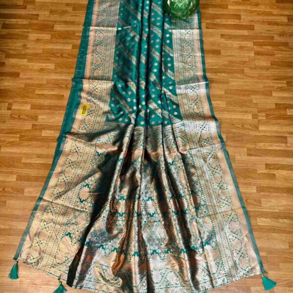 🥻Indian Banarasi Silk Katan Saree💫 - Image 11