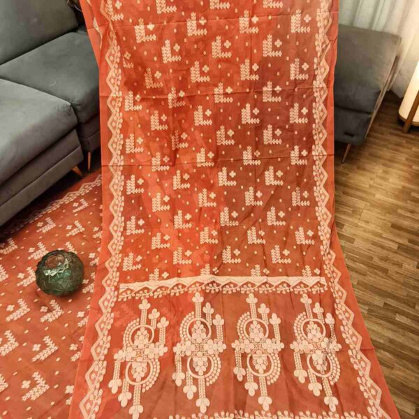 ফাইনার কটন সুতার ১০০% সুতি তন্তুজ শাড়ি - Image 15
