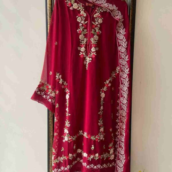 Pakistani Chiffon Luxury suit set - Image 7