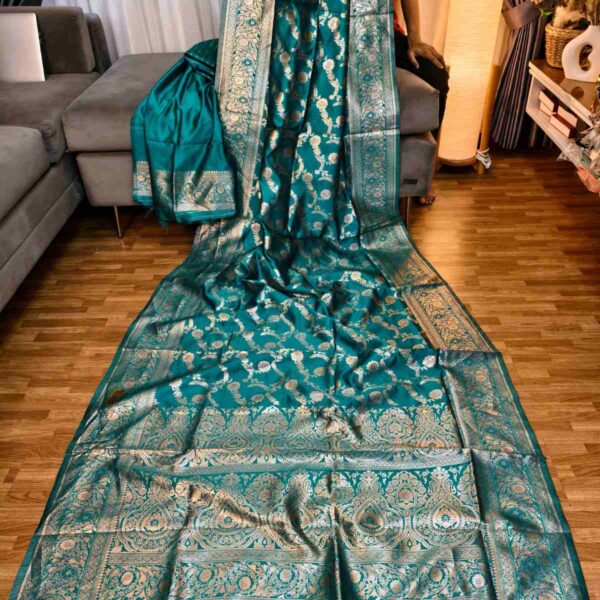 🥻Indian Banarasi Silk Katan Saree💫 - Image 15